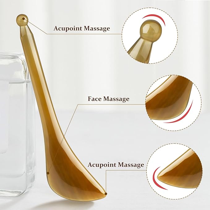ideayard Gua Sha Facial Tool - Acupressure & Gua Sha, Fascia Release Tool for Face, Neck, Jawline Sculpting and Puffiness Reducing, Acupuncture Pen