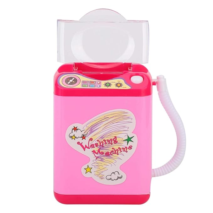Makeup Washing Machine, Simulation Mini Makeup Brush Cleaner Electric Make Up Sponge Puff Cleaner Device Automatic Cosmetic Tool for Girls and Women