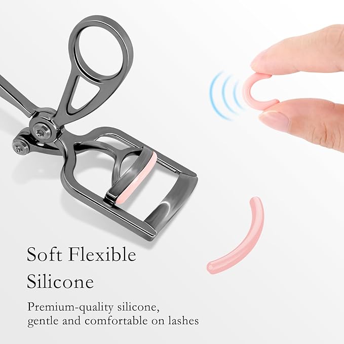Luxurious Eyelash Curler, Professional Eyelash Curlers Long Lasting Lash Curl Eye Opening Voluminous Lashes Curler Heavy Duty, Zinc Alloy (Black)