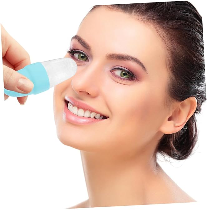 VICASKY 2pcs Silicone Facial Ice Mold for Eye and Face Massage Portable Cooling Roller for Dark Circles Relief and Puffiness Reduction Reusable Beauty Tool