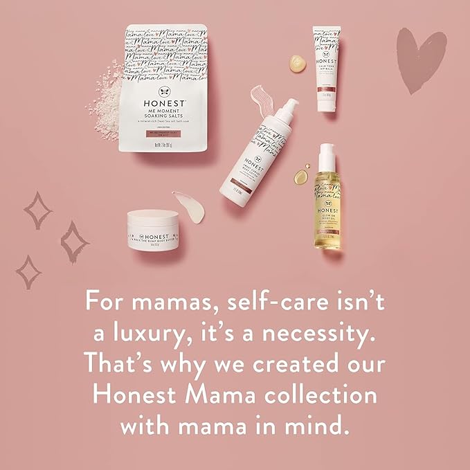 The Honest Company Mama Hydrating and Soothing Glow On Body Belly Oil, Plant Based Hypoallergenic, Fragrance-Free, 4.2 fl oz