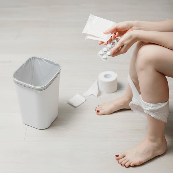 Maxdot 2 Roll 50 Bags Sanitary Napkin Disposal Receptacle Liner Surface Mount Feminine Hygiene Liner Plastic Bags for Wall Mountable Receptacles or Bin, Bathroom, Commercial, Restroom, 12 x 16 Inch