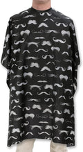 Men's Barber Cape For Hair Stylists- Home Hair Cuts - Salons - Snaps, Retro Mustache Design