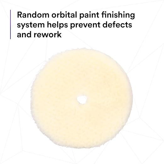 3M Perfect-It Random Orbital Coarse Wool Compounding Pad, 6"/150 mm, White, 34124, Orbital Pads for Automotive Compounding and Polishing