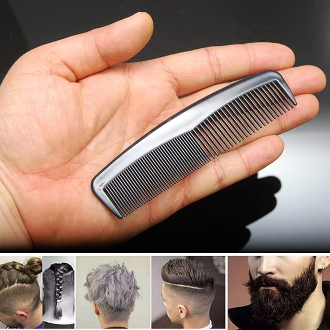 (6 Pack) 5" Pocket Hair Comb Beard & Mustache Combs for Men's Hair Beard Mustache and Sideburns (6 Pack_A)