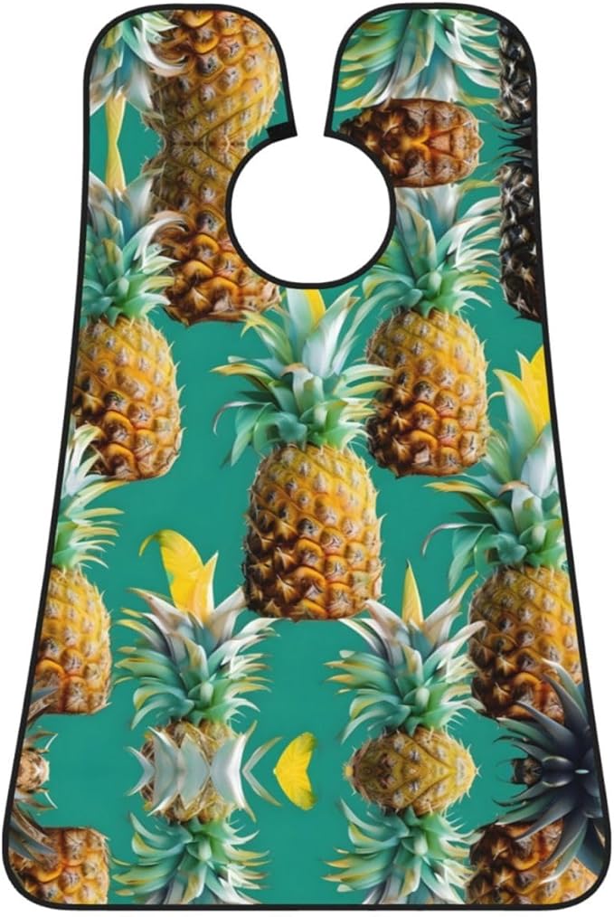 Tropical Pineapple Hawaiian Print Beard Bib Apron For Men, Beard Hair Catcher For Men Shaving Trimming,Beard Cape Cloth