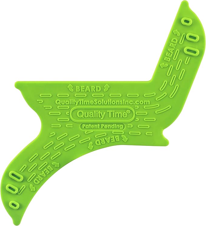 Quality Time Beard Shaping Tool Guide; Flexible Beard Guard, Do-it-Yourself, Innovative Design Template, Haircut Trimming Stencil - Beard Lineup Shaving Guide, Made in USA