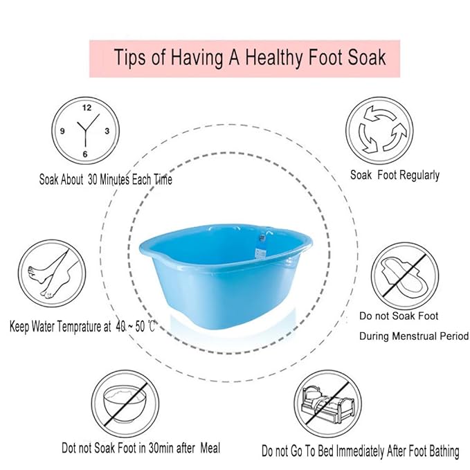 Plastic Foot Basin Feet Bath Spa Wash Bucket and Massage Sturdy Tub for Soaking Foot,Detox,Toe Nails, and Ankles,Pedicure,Portable Feet Tub Beige