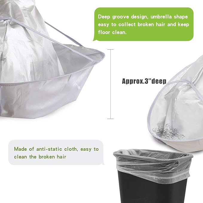 Hair Cutting Capes Umbrella for Adults, Barber Cape Cloak Cape for Home and Salon Use, Keep Hair Off Clothes and Floor