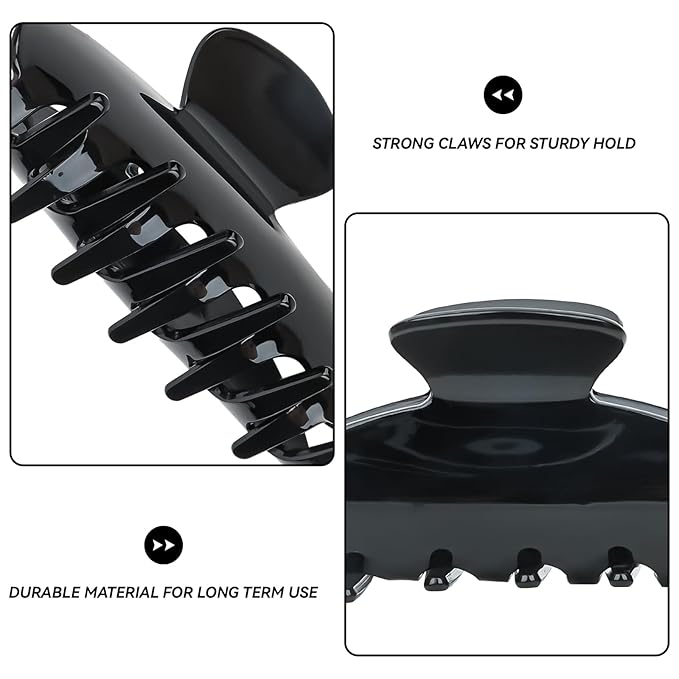2 Pack Hair Claw Clips for Women Acrylic Claw Clips for Thick Hair Non-slip Clip for Hair Large Claws Hair Accessories for Women Girls（Black&White）