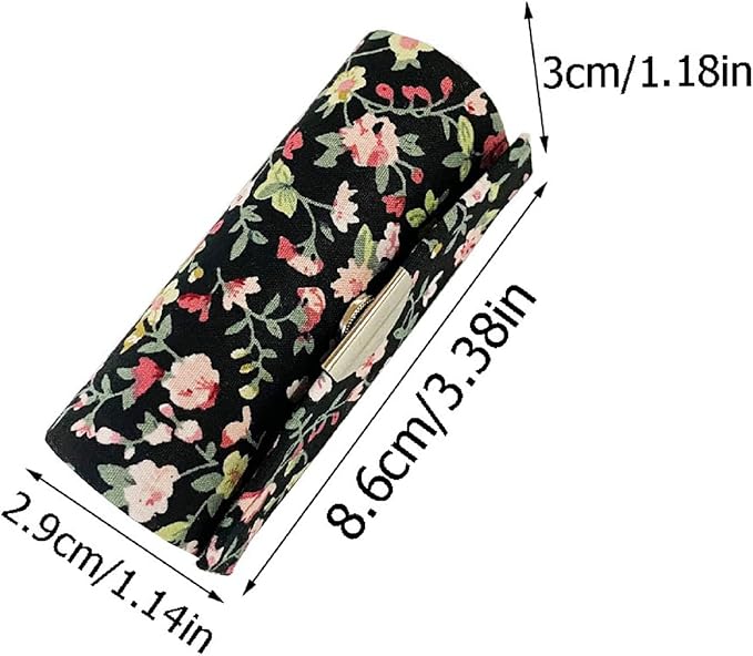 MIAO JIN 12-Pack Lipstick Case with Mirror Bulk, Small Lipstick Holder for Purse, Makeup Holder for Jewelry & Cosmetics, Storage Box, Cute Small Flower Design (Random Colors)