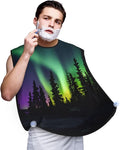 Dark Northern Lights Print Print Beard Bib Apron For Men, Beard Hair Catcher For Men Shaving Trimming,Beard Cape Cloth