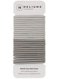 Cyndibands Hair Ties for Gray - 4mm Elastic Ponytail Holders - Match Your Hair Color Bands - 24 Count (Light Silver/Gray)