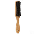 Men's Boar Bristle Hair Brush, Natural Wood Handle Grooming Brush for Daily Styling, Beard & Hair Detangling, Perfect for Pompadour & Slick Back Hairstyles