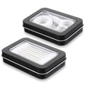 2Pcs Cotton Swab Holder for Travel, Portable Swab Case with Dustproof Lid, Travel Floss Picks Cases for Cotton Swabs Hair Ties Floss(Black)