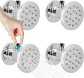 Brass Shower Body Jets with Adjustable Flow, Massage Spa Polished Chrome Round Body Spray Shower Side Wall Sprayer Head Jets, 4 pcs, Water Saving