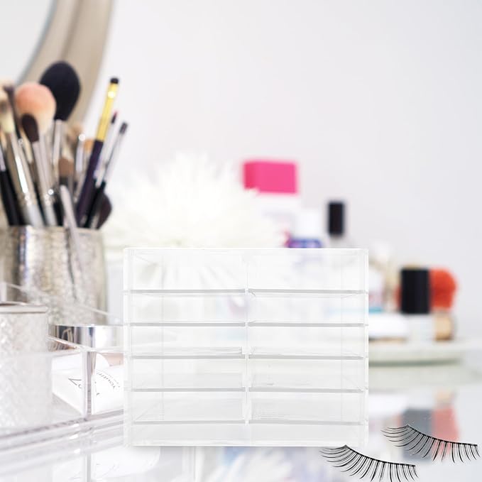 Acrylic False Eyelash Storage Case, 10-layer Multi-tier False Lash Organizer Box for Makeup Artists and Personal Use, Sturdy Eyelash Display and Storage Holder