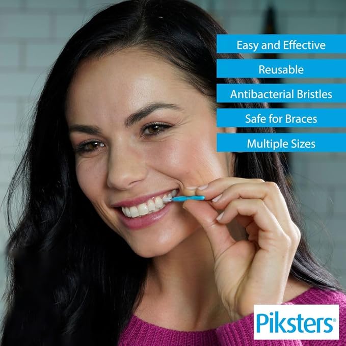 Piksters Interdental Brushes, 40 pk, Size 1, Interdental Tooth Brush for Tight Gaps, Gum Soft Bristles for Plaque Removal, Safe for Braces