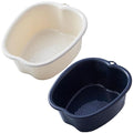 AXLOFO® Foot Soaking Tub Large Size Foot Basin, Feet Soaking Tub with Massage Acupoint, Pedicure Feet Soak Basin Plastic Bucket for Women and Men (2pcs-black-white)