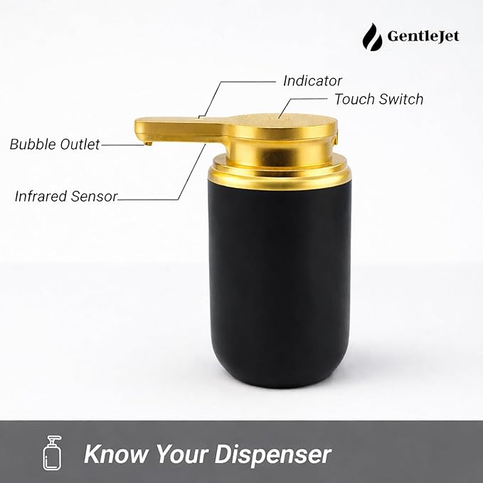 SimpleFoam Automatic Foaming Soap Dispenser – Touchless Sensor, USB-C Rechargeable, IPX5 Waterproof, Dual Output for Bathroom Kitchen Sink, ABS Compact Design
