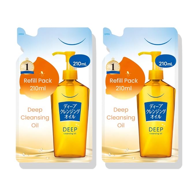 Deep Cleansing Oil Refill 210ml, Set of 2, Makeup Remover, Made in Japan, J-beauty