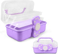 10.6in 3-Layer Multipurpose Storage Box Art Craft Organizer Storage Box Kids Clear Plastic Portable Storage Box/Tool Box with Handle for Sewing,Cosmetic,Medicine,Nail,Hair Accessories