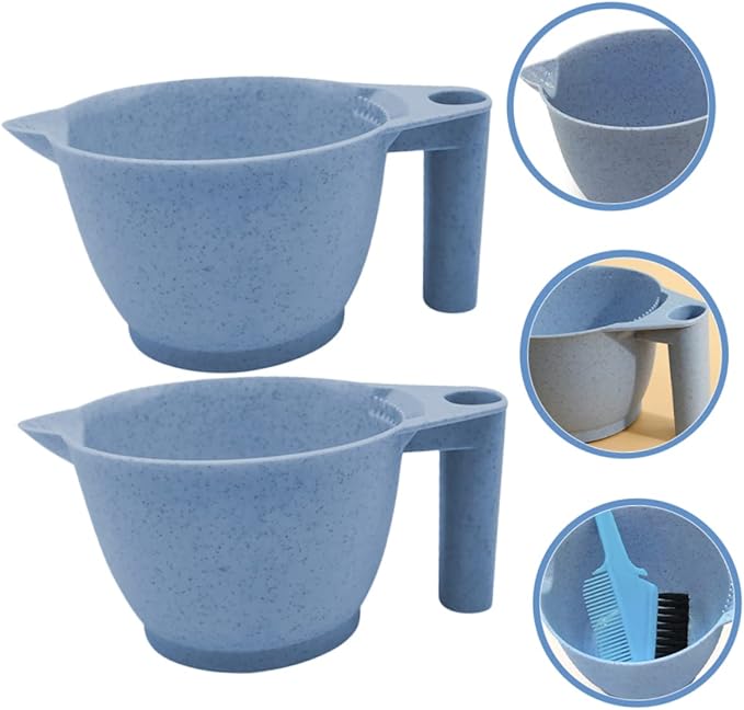 minkissy Hair Dye Mixing Bowl Portable Ergonomic Handle 6.69X3.54X3.14In Color Tint Bowls for Salon and Home Diy Hair Coloring