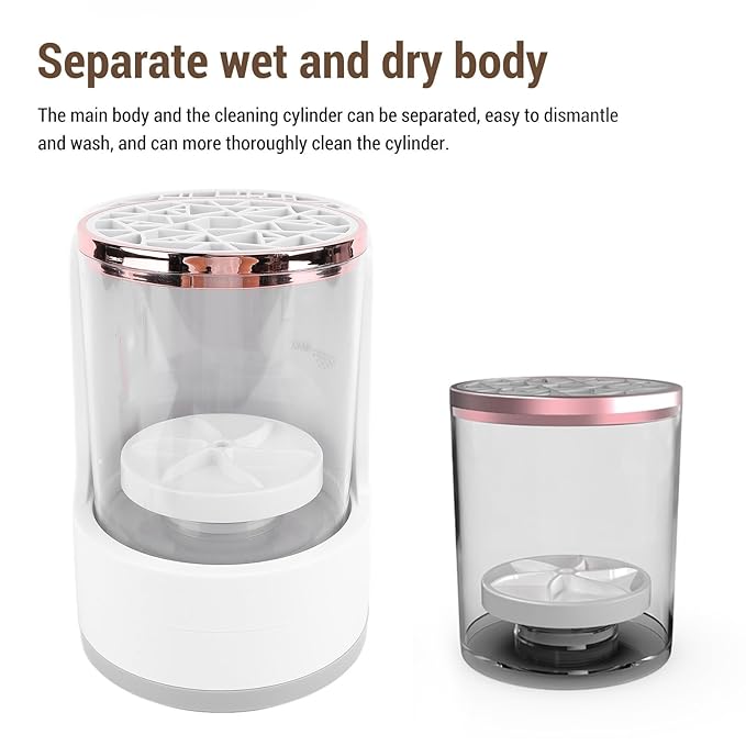 Timer Electric Makeup Brush Cleaner, Detachable USB Cosmetic Brushes Cleaner Tool, Portable Automatic Makeup Brush Cleaner Dryer Machine for Various Sizes of Brushes