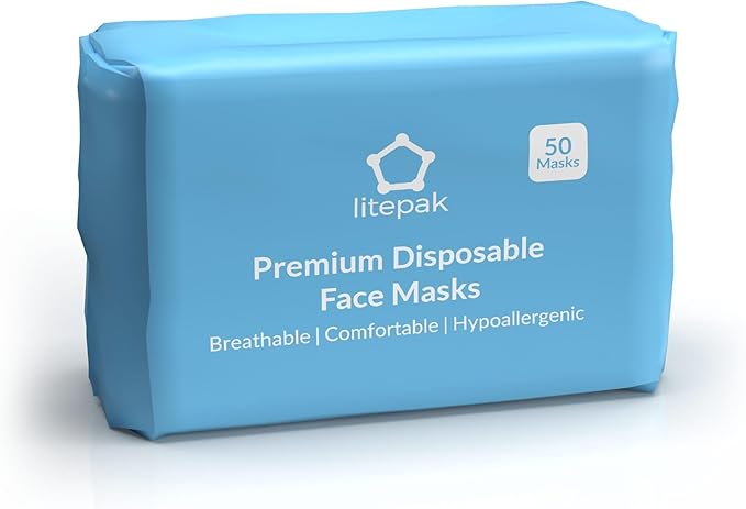 2,000pcs Disposable Face Masks- 3 Ply Breathable Mask For Adults - Blue (40 Packs of 50)