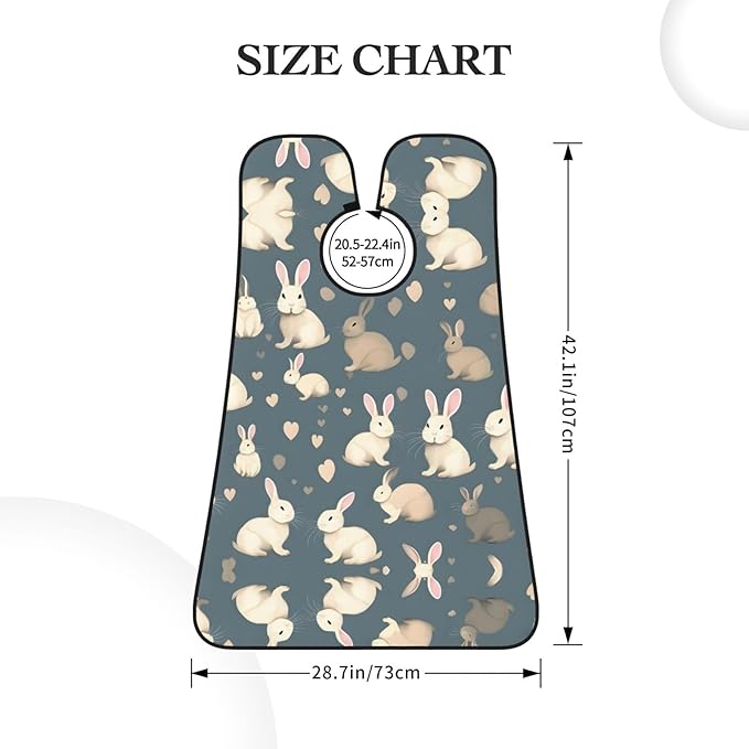 Rabbit Background Print Beard Bib Shaving Apron, Beard Hair Trimming Cape Gift For Dad