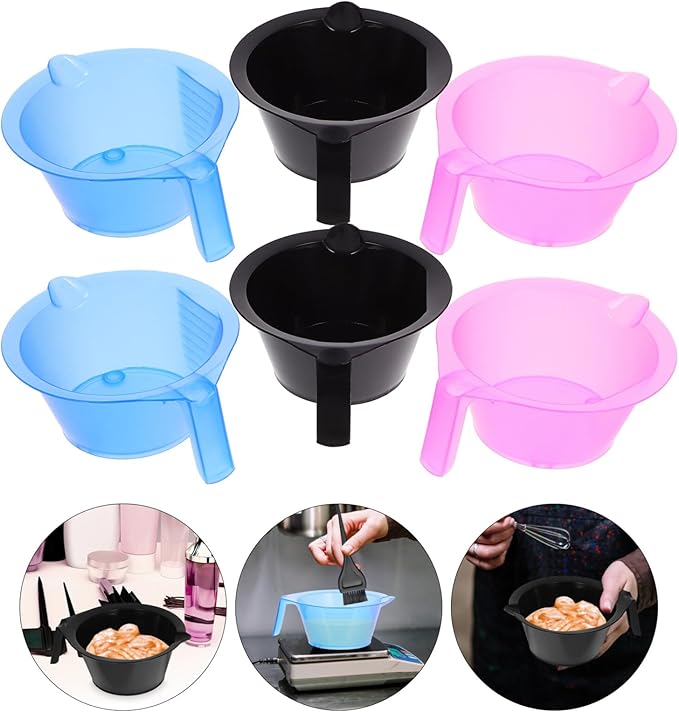 Hair Dye Bowl Transparent 2.6 Inch Salon Hair Color Mixing Bowl with Measurement Scales for Precise Dye Mixing and Highlighting