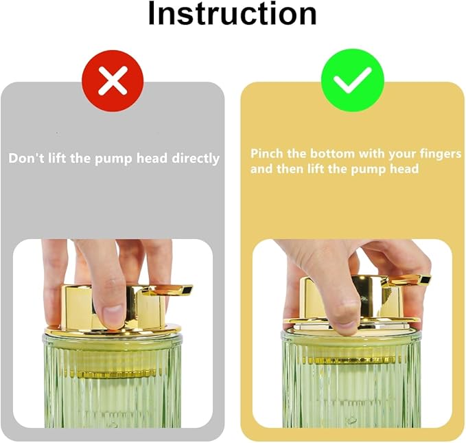 Foaming Soap Dispenser, 12 Oz Green Glass Foam Hand Soap Dispenser, Refillable Glass Foam Pump Bottle Container Decorative Slim Ribbed Bottle for Bathroom and Kitchen