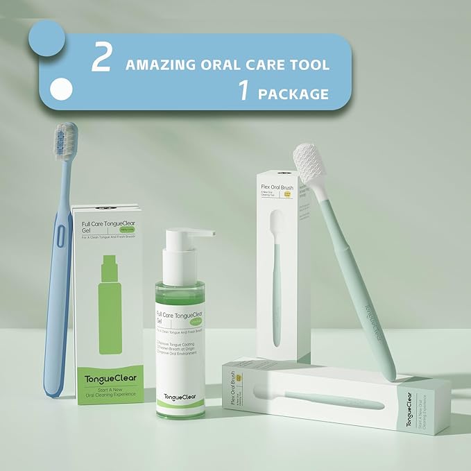 Soft Manual Toothbrush and Oral Mucosa Cleaning Combo