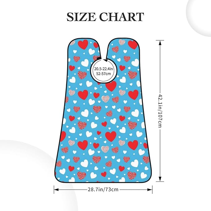 Beard Apron Hair Catcher, Valentine's Day Elegant Love Pattern Shave Bib, Waterproof Non-Stick Shaving Bib, Trimming Grooming Tool for Dad Men Anniversary