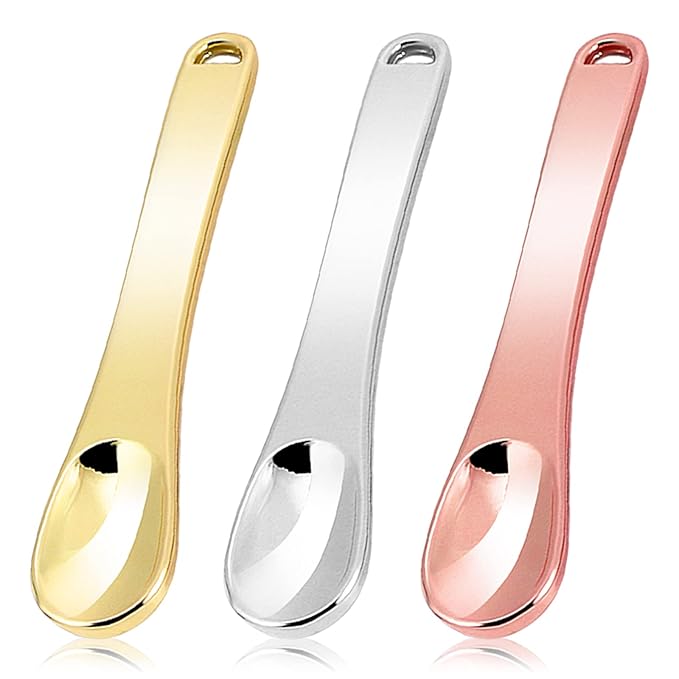 Mini Metal Makeup Spatula Skin Care Cosmetic Spoon Reusable Applicator, Beauty Scoop for Facial Cosmetic for Face Mask Cream Lotions Moisturizers