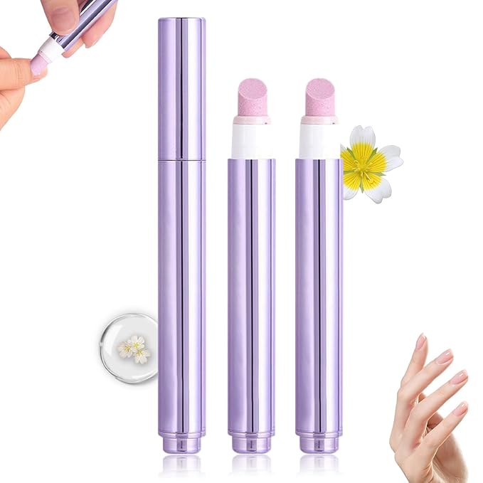 3-in-1 Cuticle Oil Pen,Cuticle Pusher Nail Oil Pen with Ceramic Tip,Dry & Damaged Nails,Nail Cuticle Remover Pen,for Moisturize Strengthen Nails(2PCS)