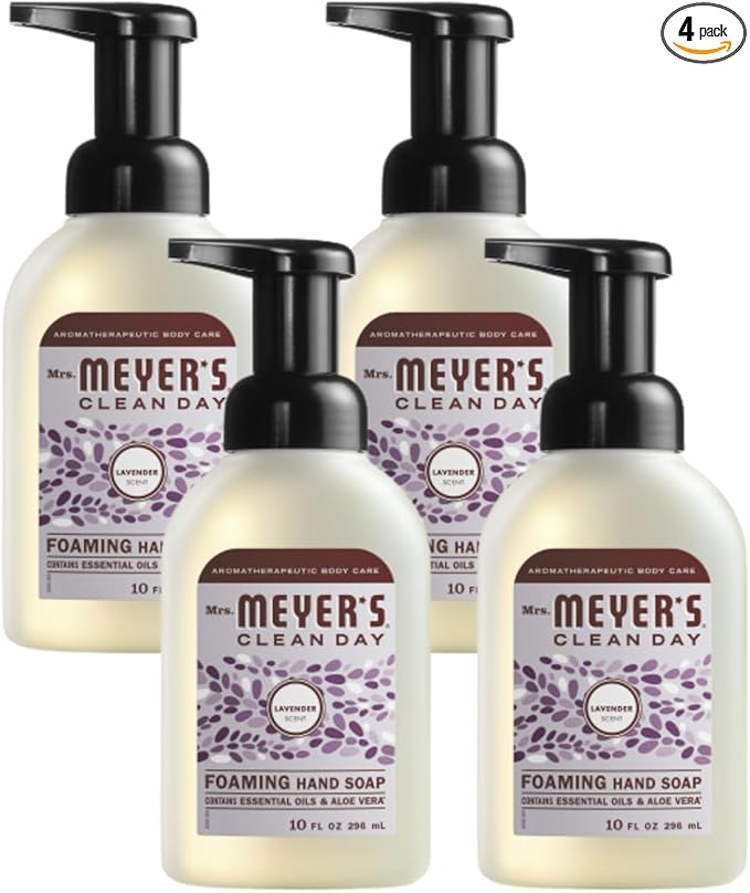 Mrs. MEYER'S CLEAN DAY Foaming Hand Soap, Lavender Scent, 10 Fl oz (Pack of 4)