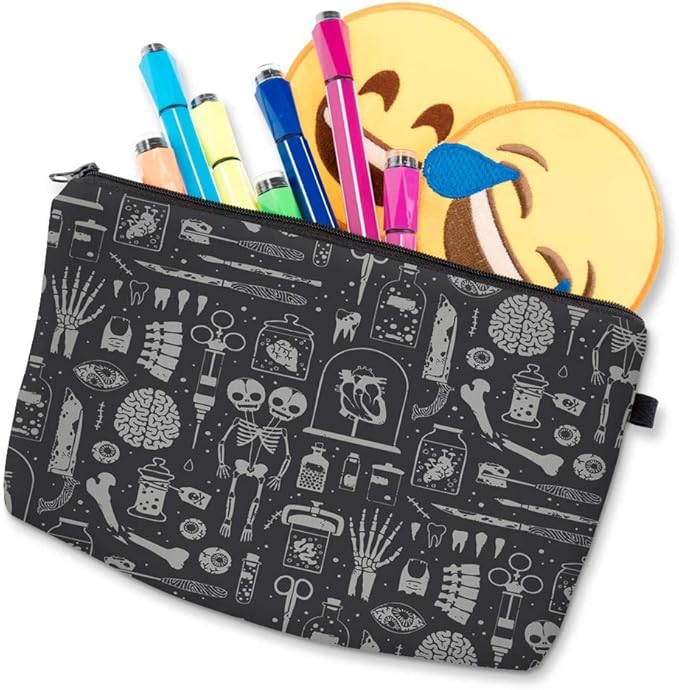 Deanfun Small Makeup Case - Cute and Waterproof Cosmetic Bag for Women(Happy Halloween D5-52254)