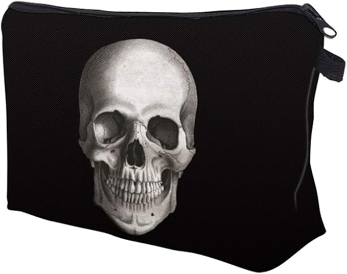 Deanfun Cosmetic Bag for Women, Skull 3D Printed Black Cool Makeup Bags Waterproof Travel Storage Toiletry Bag Accessories Gifts(hzb-42)