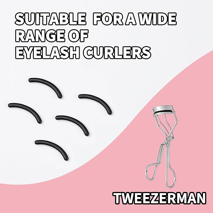 48PCS Eyelash Curler Refill Pads Compatible with Shiseido Eye Lash and Cosmetic Accessory, Silicone Soft Rubber Curler for Universal Eyelash Curler, Black