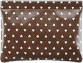 Hearts Leather Makeup Pouch Set for Women Small Make Up Bag for Purse Waterproof Initial Makeup Cosmetic Bags Pouches for Purse Aesthetic Travel Toiletry Bag,Coffee