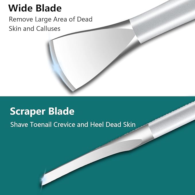 Manicure Set,Professional Pedicure Knife Set,Dead Skin Corn Foot Callus Remover Kit,Foot Care Tools for Travel or Home,Stainless Steel Foot File Rasp,Calluses Pusher (5 Pack)