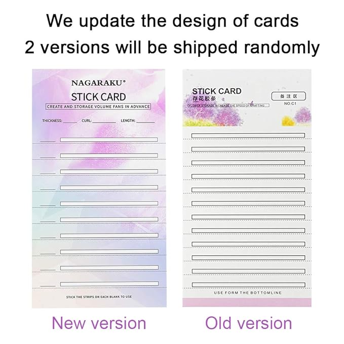 NAGARAKU Eyelash Extension Storage Card Premade Fans Volume Lash Storage 2mm Sticky Strip False Eyelashes Paper Card (20 Sheets with 1 Roll Tape)