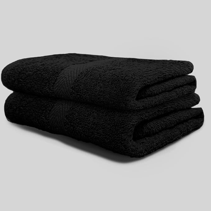 Spa Towels for Facials - Salon Towels Hand Towels Bulk Facial Towels for Estheticians Soft Toallas para Salon De Belleza 16 x 27 Inches Pack of 12 (Black)