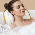 PYRRHIC Bath Pillow, Non-Slip Bathtub Pillow with 72 Strong Suction Cups, Ergonomic Head Neck Back Support, Quick-Dry 5D Mesh for Bathroom Home Spa White