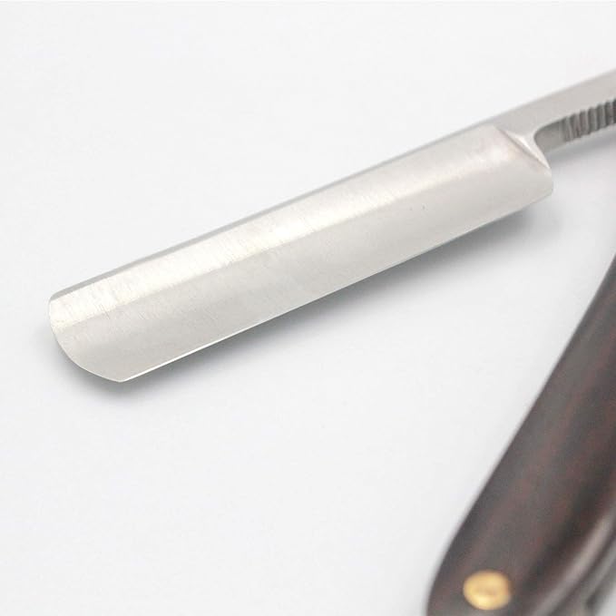 Straight Razor, Wooden Straight Edge Razor for Man Stainless Steel Manual Straight Razor, Cutthroat Rosewood Razor, Natural Wood Scale Vintage Razor Barber Razor