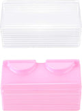 Blulu 50 Packs Minifalse Eyelash Storage Box Empty False Eyelash Care Storage Case Box Container Holder Plastic Lash Cases Makeup Organizer (Pink)