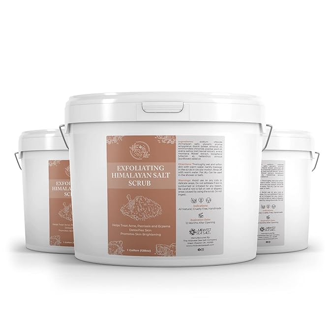 The Midwest Sea Salt Company - Exfoliating Himalayan Salt Scrub - 128oz - Rosemary - Exfoliating Body Scrub