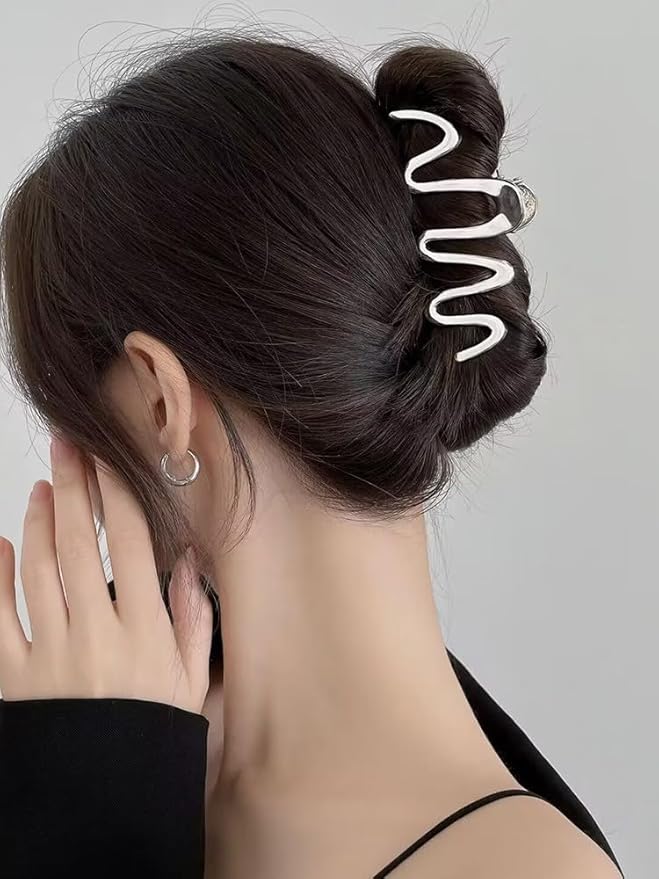 Wavy Metal Hair Clips for Women & Girls, Non-Slip Cute Modern Hair Accessories with Strong Hold