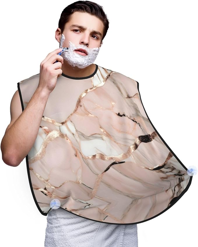 Rabbit Background Print Beard Bib Shaving Apron, Beard Hair Trimming Cape Gift For Dad